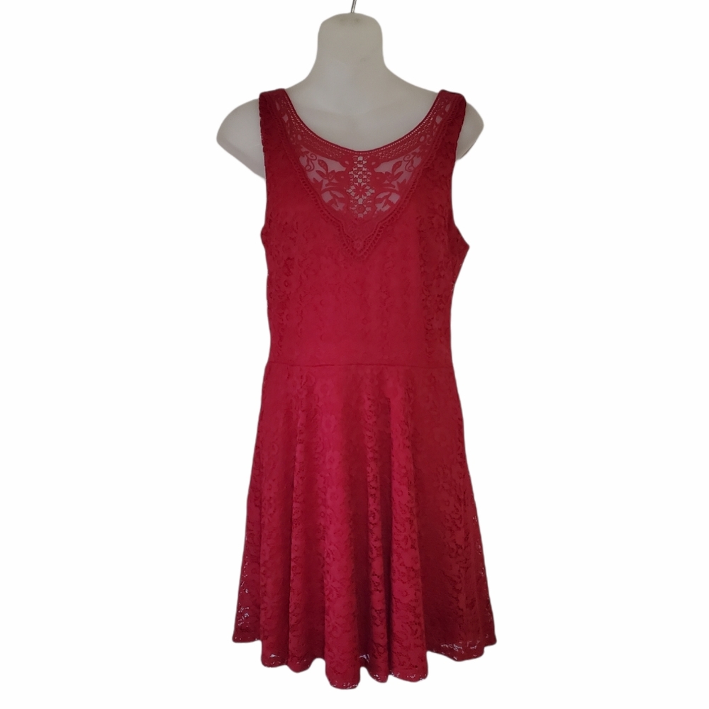 By & By Red Lace Dress Junior Size 11